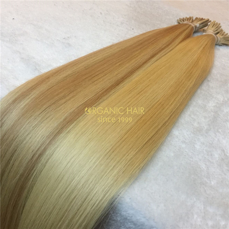 Double drawn human keratin itip hair extensions X133